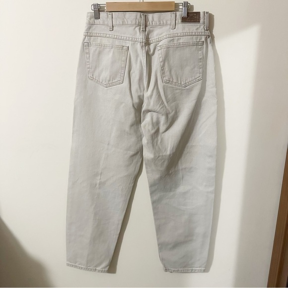 LL Bean Mens Light Tan Color Denim Jeans Size 34 32 - Picture 2 of 10